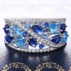 BLUE GEM DIAMOND BRIDAL RING